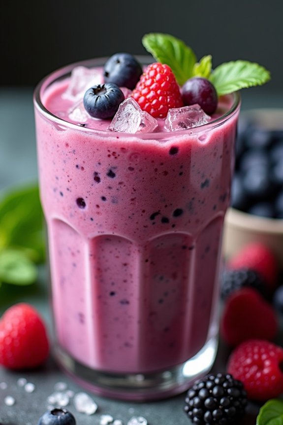 nutritious berry spinach shake