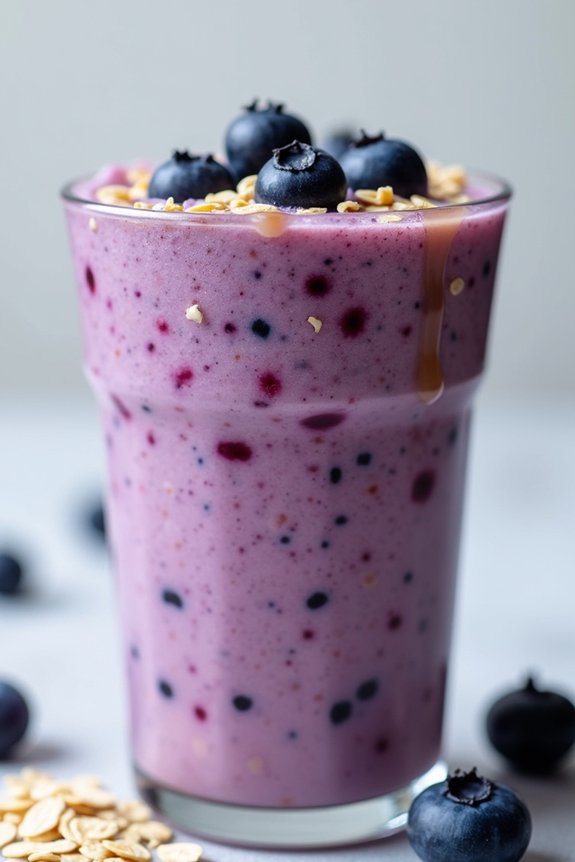 nutritious blueberry oatmeal shake