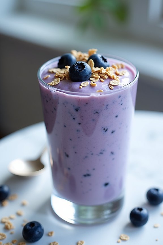 nutritious blueberry oatmeal shake