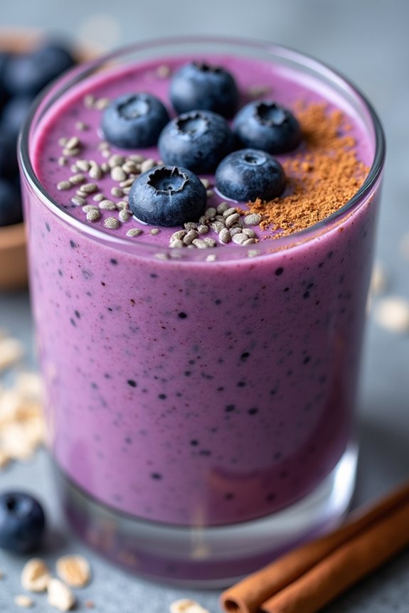 nutritious blueberry oatmeal shake