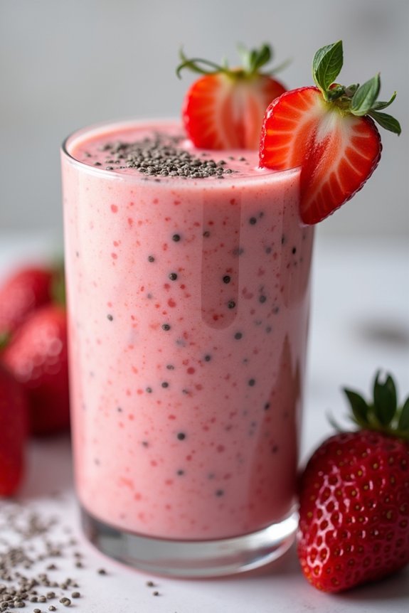 nutritious chia strawberry smoothie