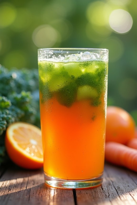 nutritious kale and carrot juice