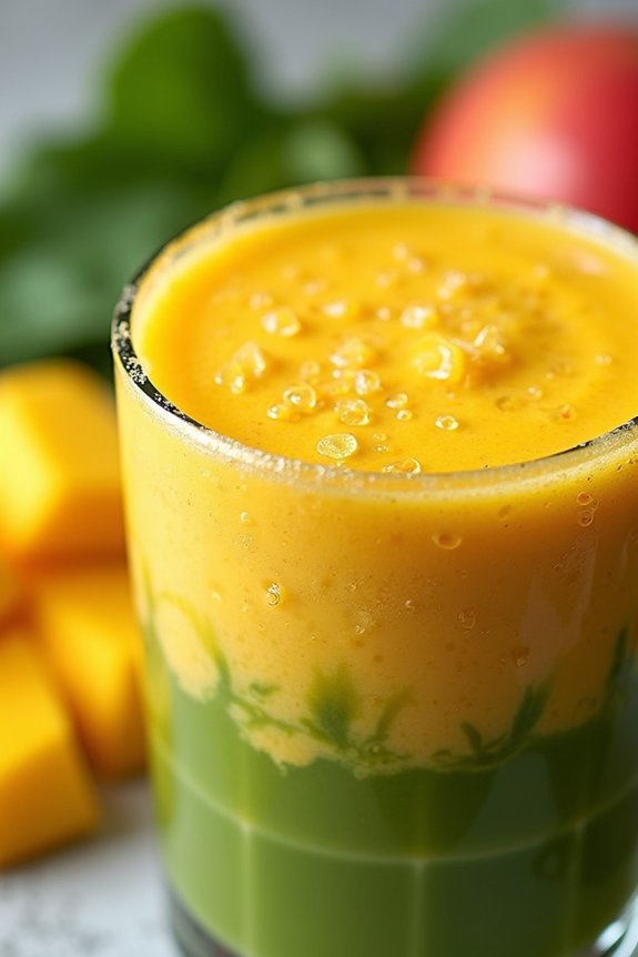 nutritious mango spinach smoothie