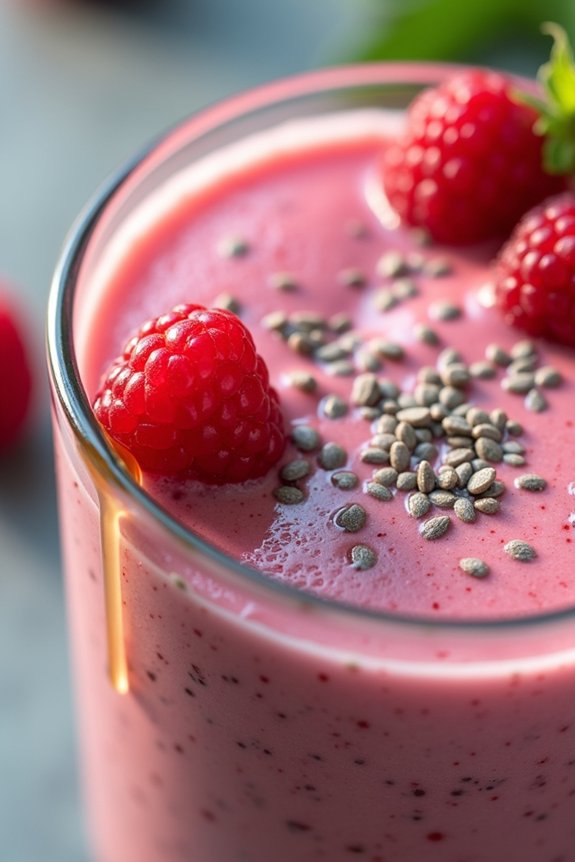 nutritious raspberry chia shake