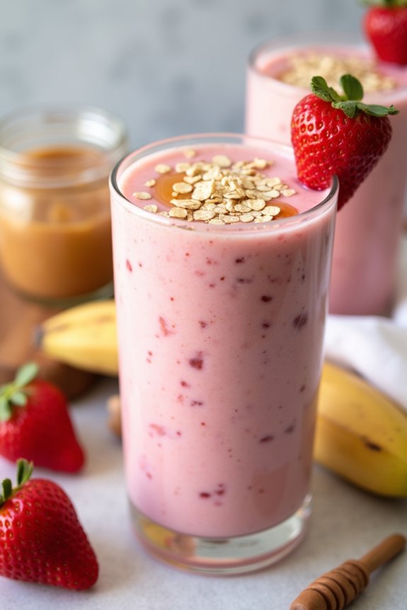 nutritious strawberry almond smoothie