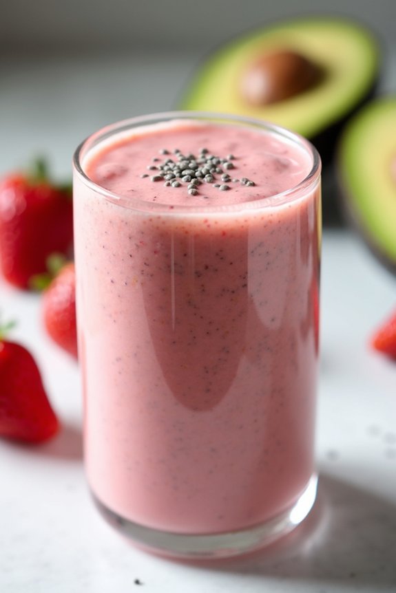 nutritious strawberry avocado smoothie