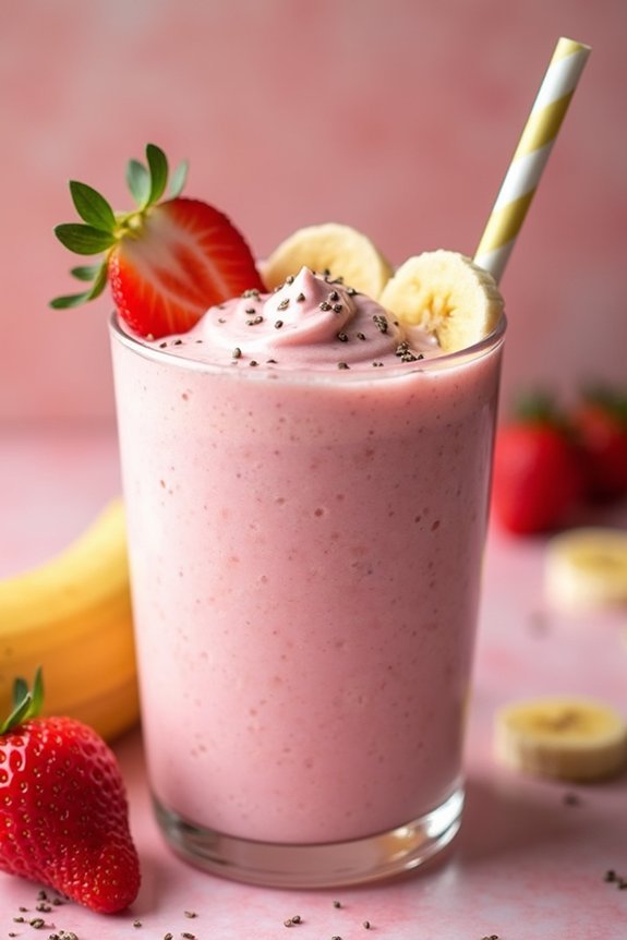 nutritious strawberry banana shake