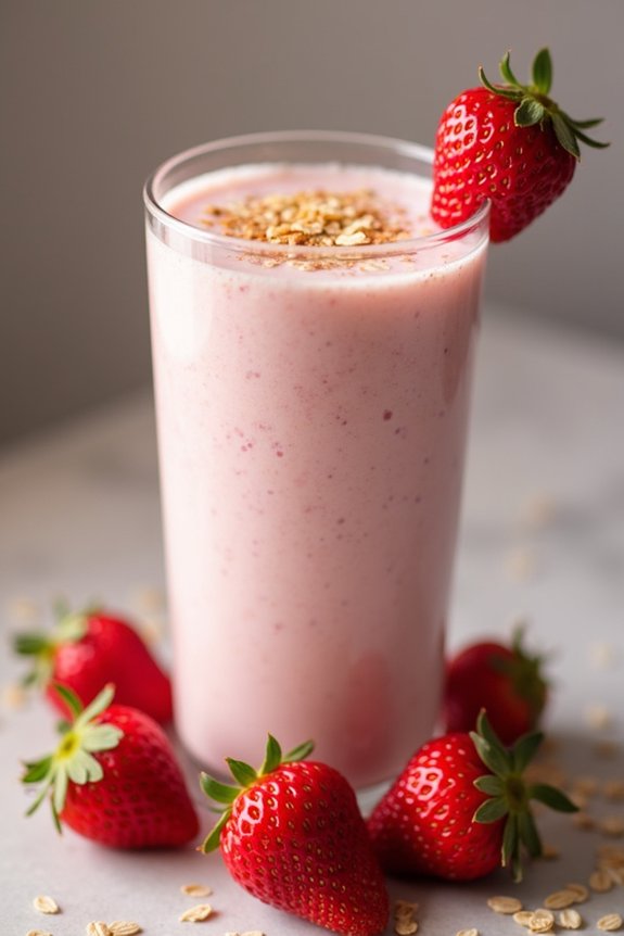 nutritious strawberry oatmeal shake