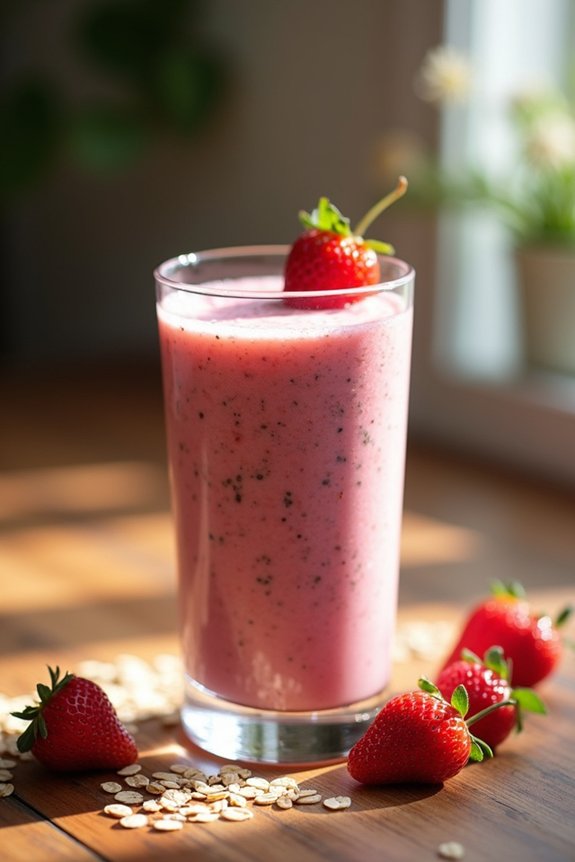 nutritious strawberry protein shake