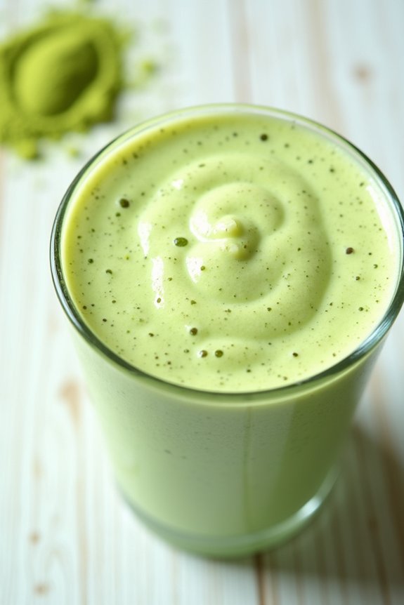 nutritious vanilla matcha shake