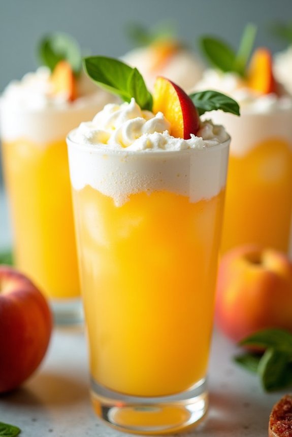 peach basil whipped lemonade