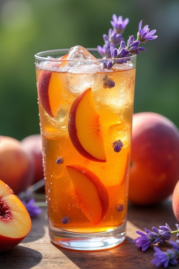 peach lavender black tea cooler