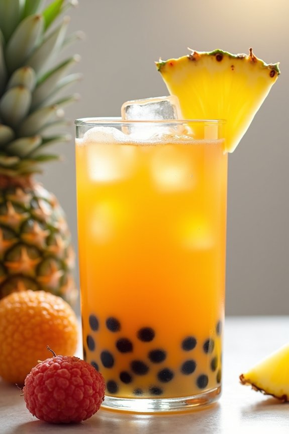 pineapple lychee bubble tea recipe