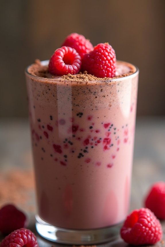 raspberry chocolate chia shake
