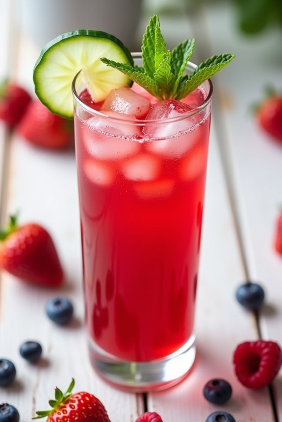 refreshing berry cucumber juice