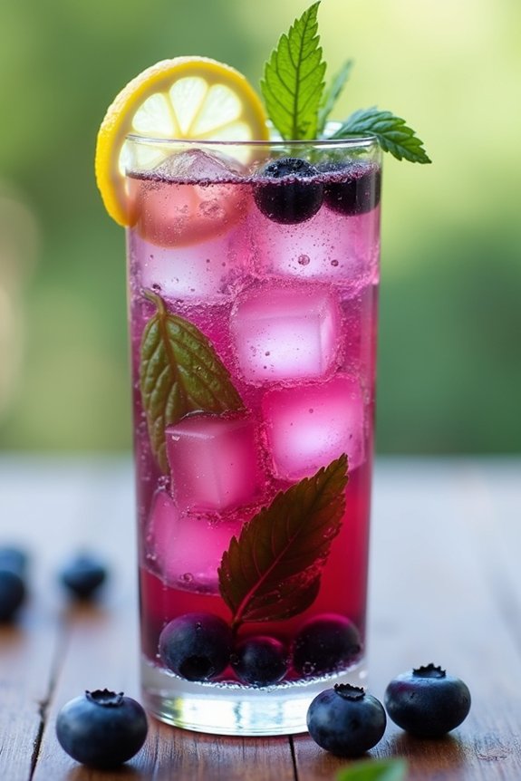refreshing blueberry mint lemonade