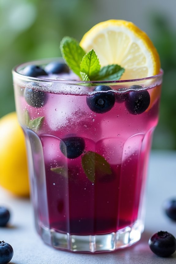 refreshing blueberry mint lemonade