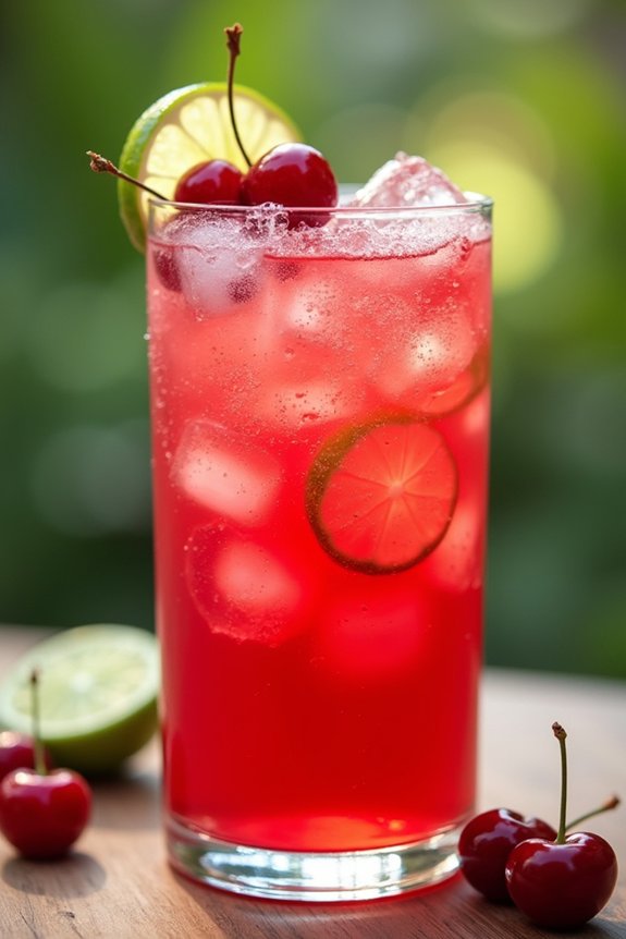 refreshing cherry lime beverage
