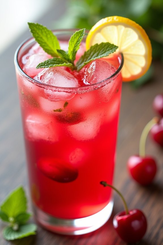 refreshing cherry mint lemonade
