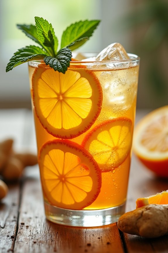 refreshing citrus ginger iced tea