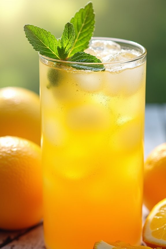 refreshing citrus mint beverage