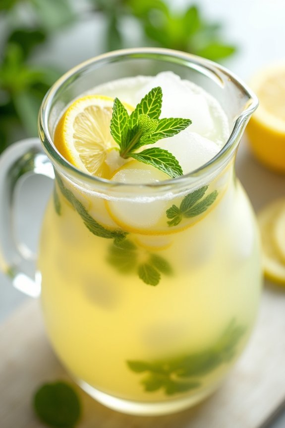 refreshing coconut mint lemonade