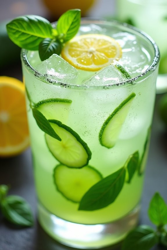 refreshing cucumber basil lemonade