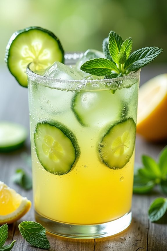 refreshing cucumber honey lemonade