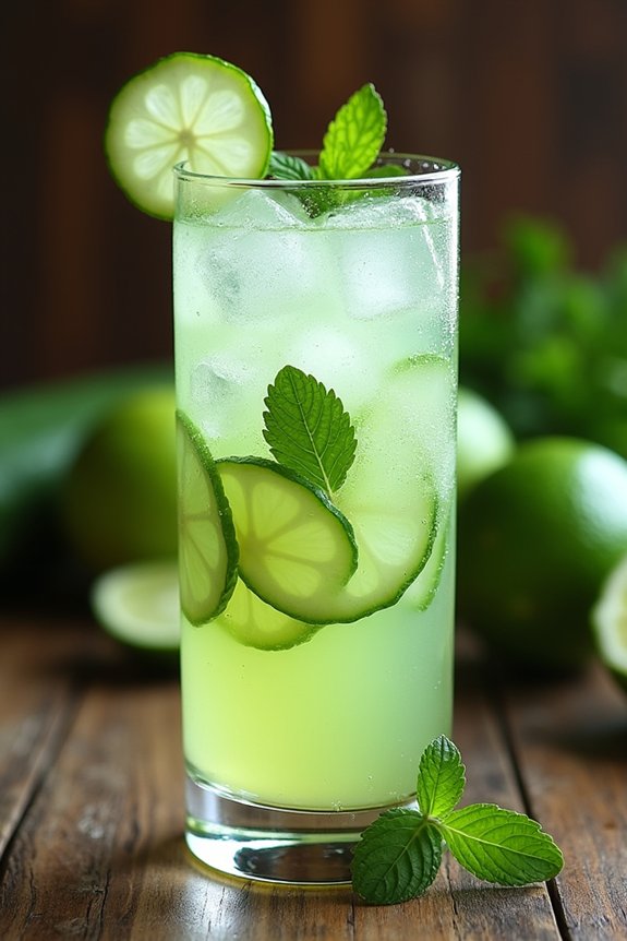 refreshing cucumber lime beverage