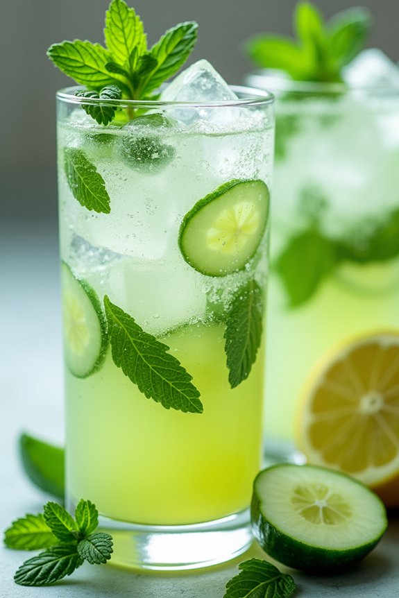 refreshing cucumber lime beverage