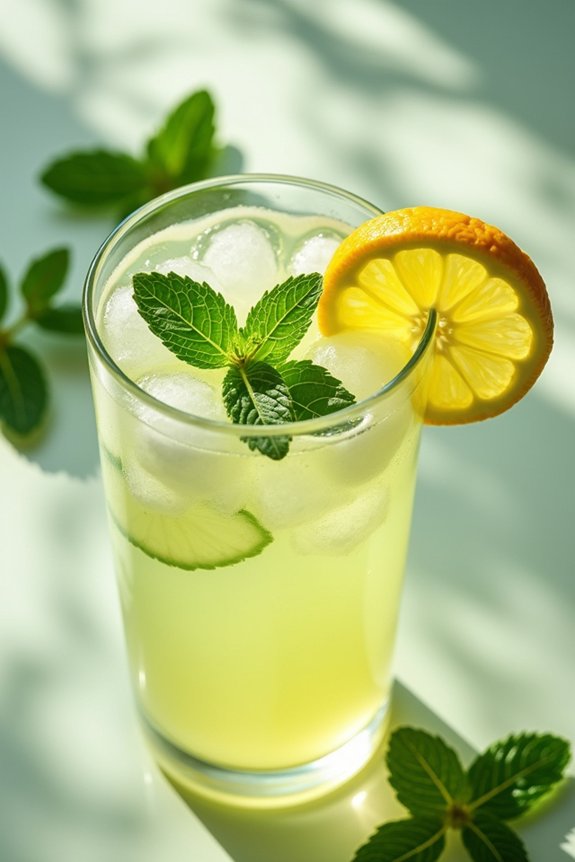 refreshing cucumber melon lemonade