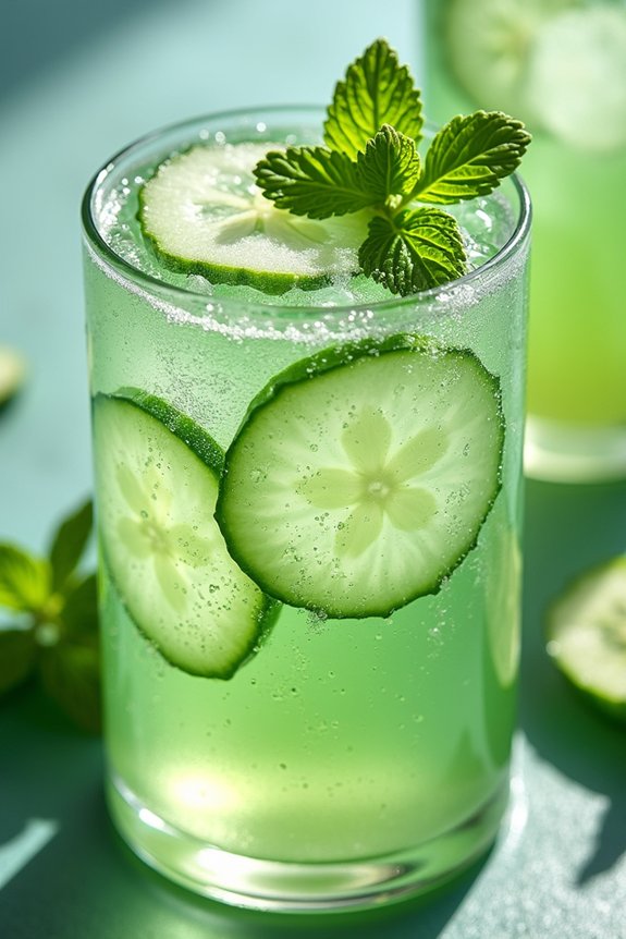 refreshing cucumber mint beverage