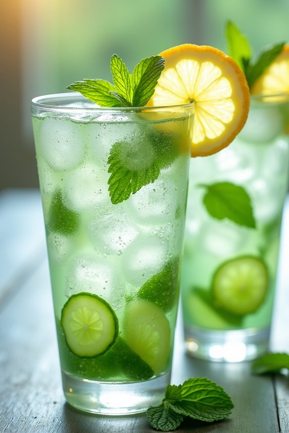refreshing cucumber mint beverage