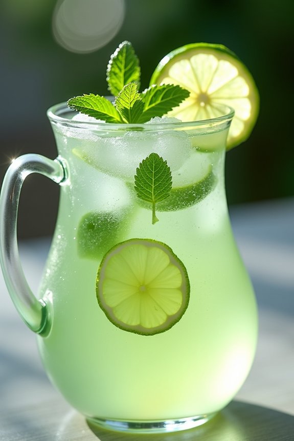 refreshing cucumber mint beverage