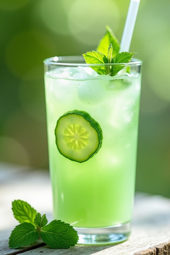 refreshing cucumber mint juice