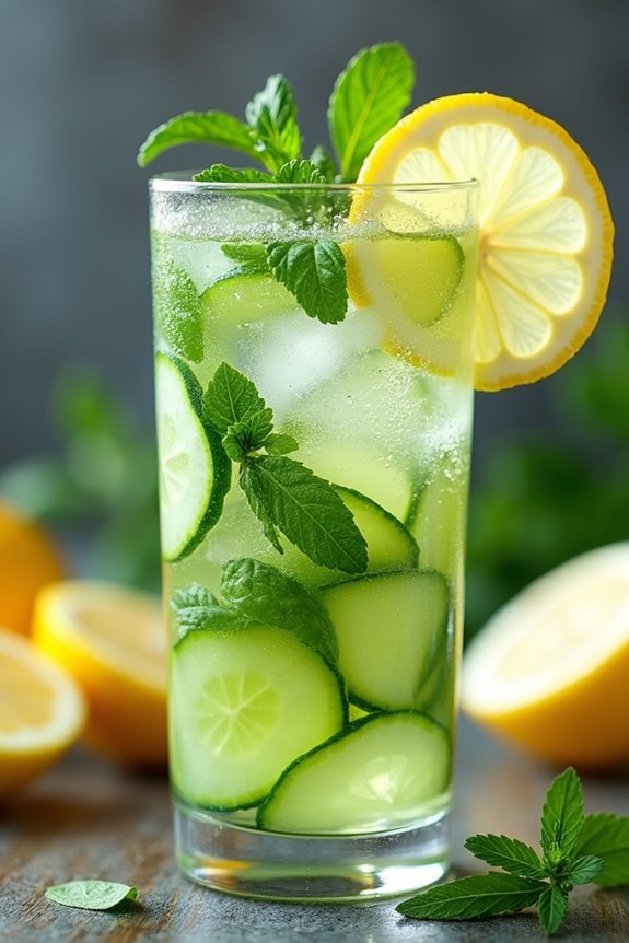 refreshing cucumber mint lemonade