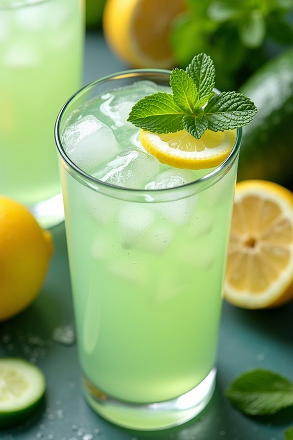 refreshing cucumber mint lemonade