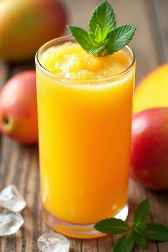 refreshing homemade mango juice