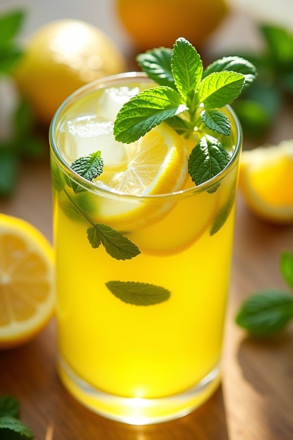 refreshing honey mint lemonade