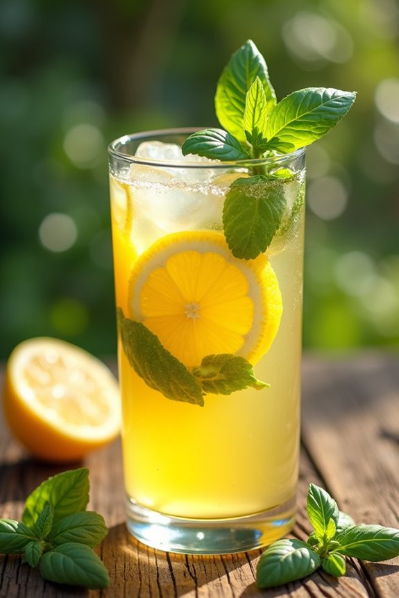 refreshing lemon basil drink