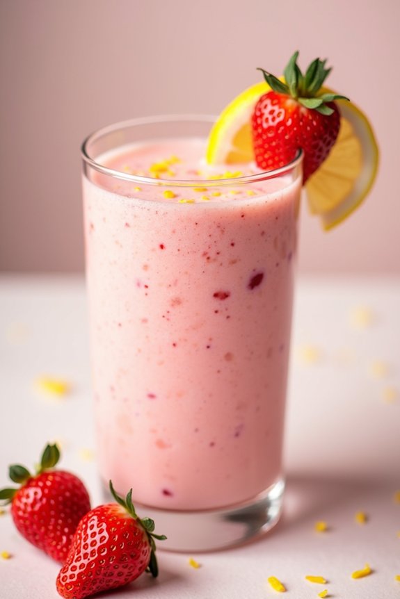 refreshing lemon strawberry shake