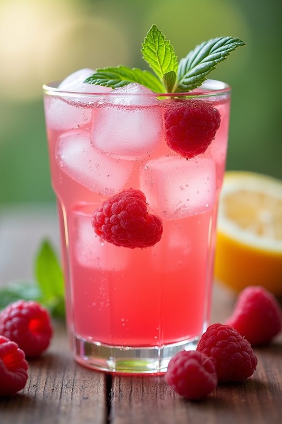 refreshing low sugar raspberry lemonade