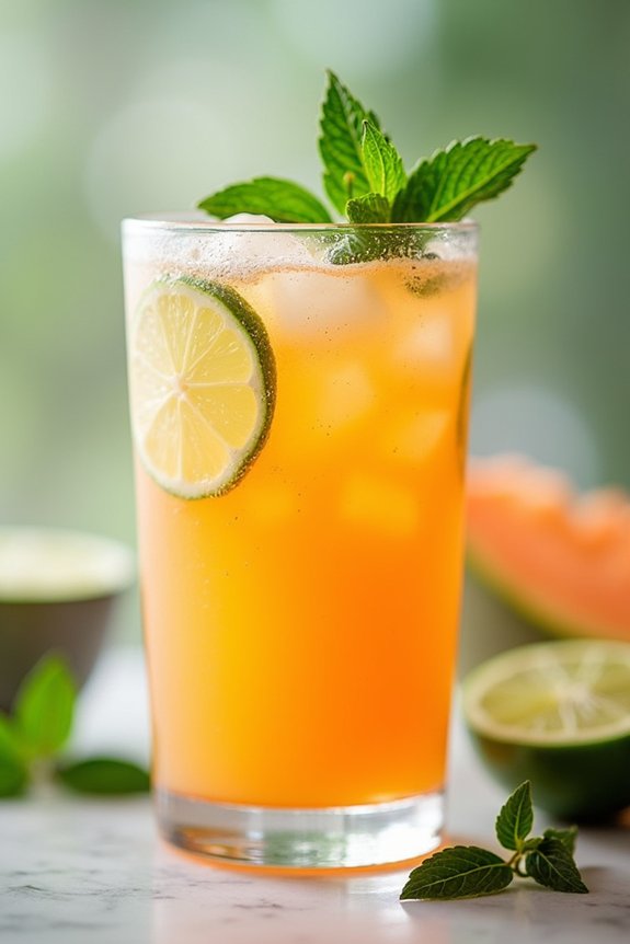 refreshing melon mint juice
