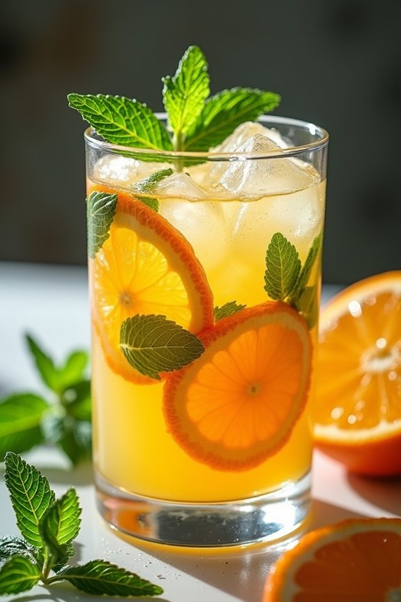 refreshing mint citrus beverage