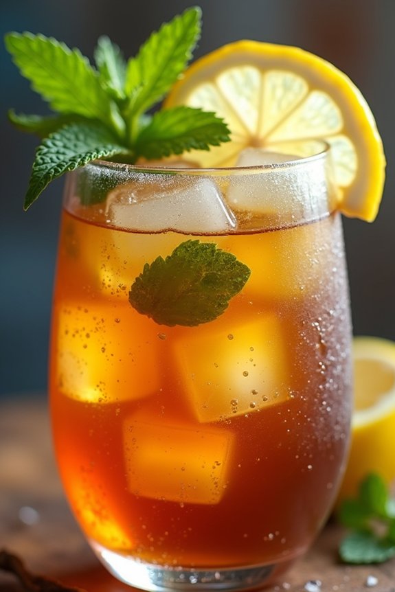 refreshing mint infused sweet tea