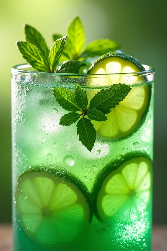 refreshing mint lime beverage