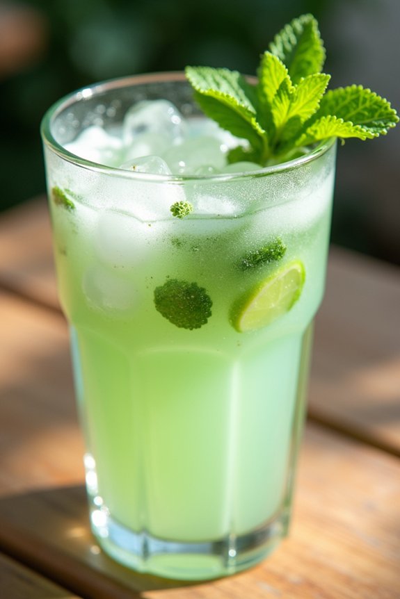 refreshing minty lime beverage