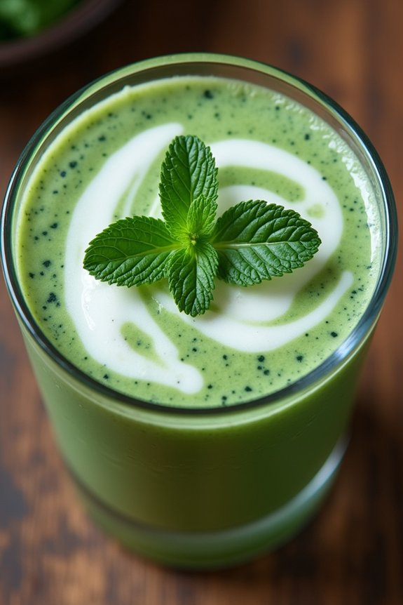 refreshing minty spinach shake