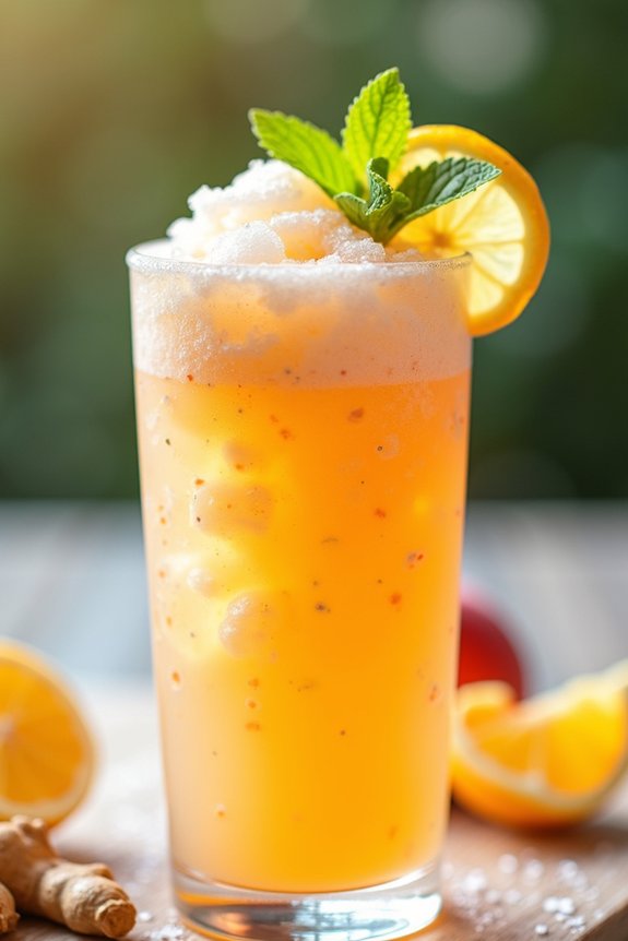 refreshing peach ginger lemonade