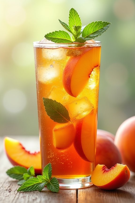 refreshing peach mint tea